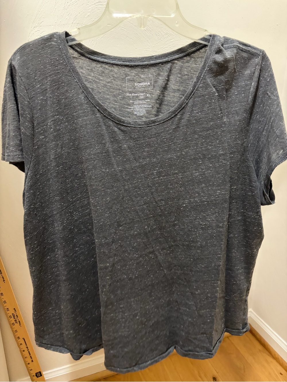 Sonoma Dark Heather Gray Scoop Neck Short Sleeve Tee
